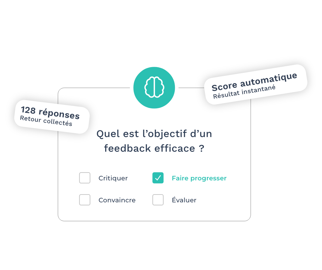 Questionnaires et évaluations dans Teasio